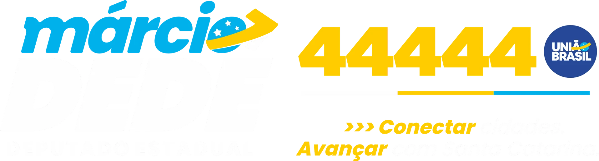 Márcio Dedé — Deputado Estadual — 44444 — União Brasil — Conectar cidades. Avançar com Santa Catarina.